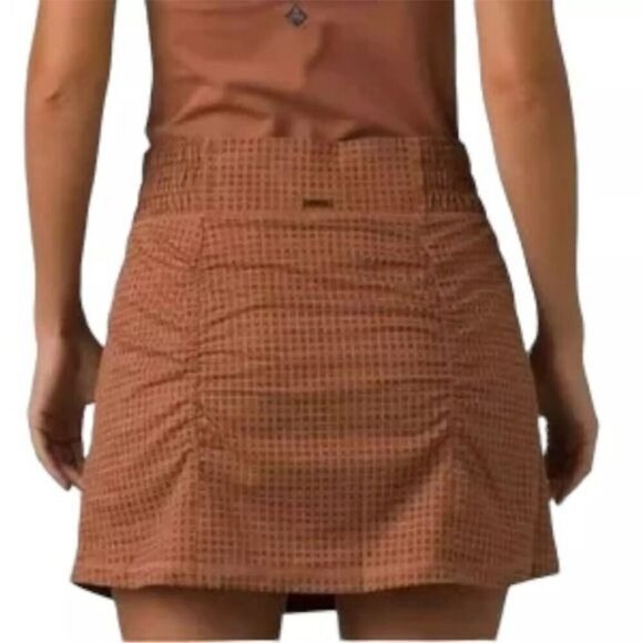 Prana Railay Skort in Terra Gingham Print WOMEN'S XL - Picture 2 of 10
